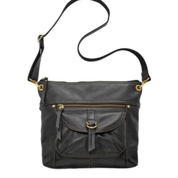 Fossil Handbags - Fossil Sasha Black Leather Crossbody